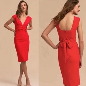 BHLDN Danica Dress Red Midi NEW